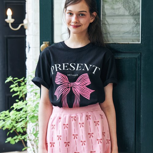 메타퍼 / MET present printing t-shirt black