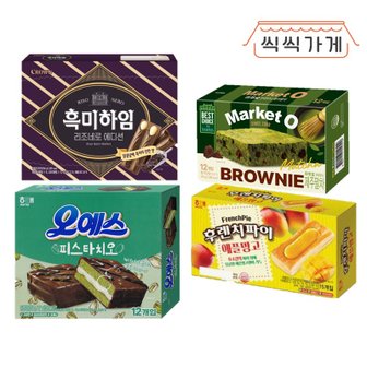 씩씩가게 후렌치파이 애플망고 + 오예스 피스타치오 + 마켓오 제주말차 + 흑미하임