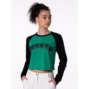 MAKTO RAGLAN VINTAGE SHORT TOP GREEN MBCFTO001GN