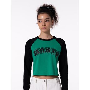 MAKTO RAGLAN VINTAGE SHORT TOP GREEN MBCFTO001GN