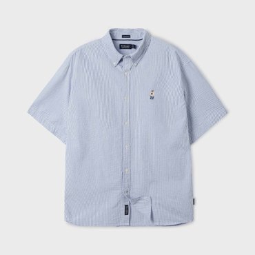후아유 Steve Seersucker Short Sleeve Shirts  WHYWF2521U