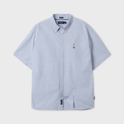 후아유 Steve Seersucker Short Sleeve Shirts  WHYWF2521U