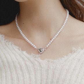 N445 Heart Pearl Magnet Necklace