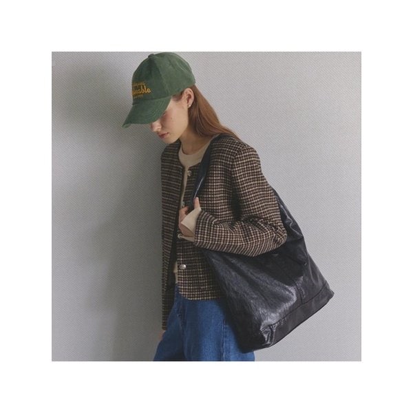 라운드넥 체크 금속 버튼 숏자켓 (TJJAX7142)