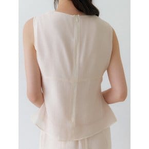 [44 SIZE 추가] Twisted Layer Sleeveless Blouse /  Cream Yellow(2color)