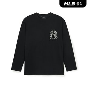 [코리아공식] 베이직 메가로고 루즈핏 긴팔 티셔츠 NY (Black)