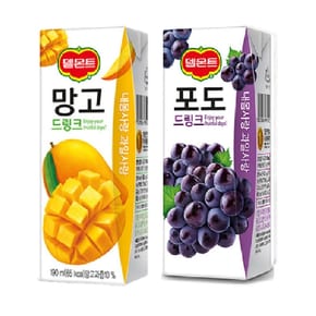 델몬트 포도 + 망고 드링크팩 190ml(각24개(총48개)