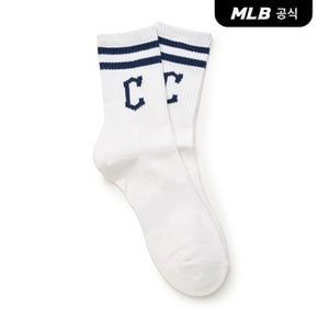 [엠엘비코리아공식] 빅로고 스트라이프 장목양말 CLE (White)