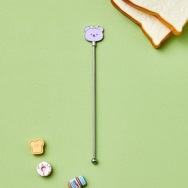 BUTTER(버터) [버터샵] 큐티뽀짝 시럽베어 스테인레스 머들러 퍼플