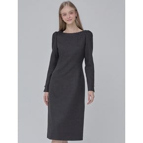 24 FW Calla105 Dear Holly Tweed Dress Black