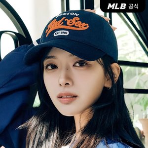 MLB [코리아공식][노정의 착용] 레터링 언스트럭쳐 볼캡 BOS (Navy)