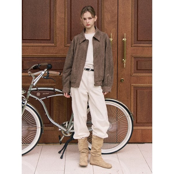[뉴뉴 PICK][3차 리오더] Marron suede jacket - khaki brown