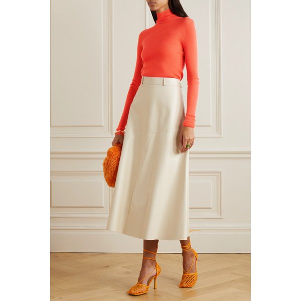 Ribbed Cashmere And Silk-blend Turtleneck Sweater 레드 46376663162752424