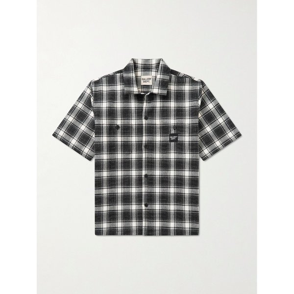 플레이그라운드 로고 아플리케 체크 울 코튼 블렌드 셔츠 46376663162903298