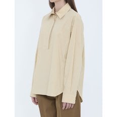 [해외배송] 더로우 포인티드 칼라 하프 플라켓 코튼 셔츠 10303 W4075 SAN