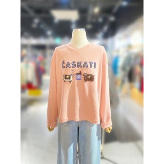 베네통 [여주점] 양 자수 브이넥 티셔츠 (BATS04511)