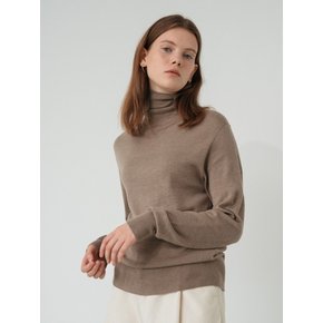 modern wool turtle-neck knit (beige)