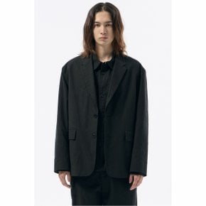 Black Relaxed Fit Creased Setup Jacket_CWJAW24861BKX