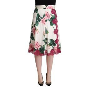 5400214 Dolce  Gabbana Elegant Floral A-Line Midi Womens Skirt