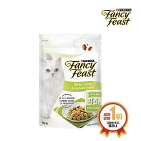 팬시피스트 고양이사료 치킨 칠면조&야채 450g