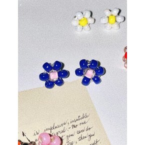 Lovely Blue Flower Beads Earring