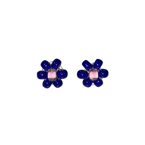 Lovely Blue Flower Beads Earring