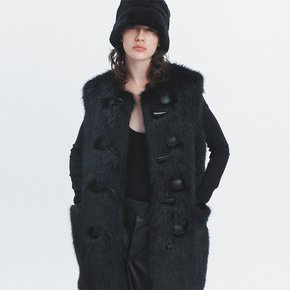 LILY DUFFLE FUR VEST BLACK