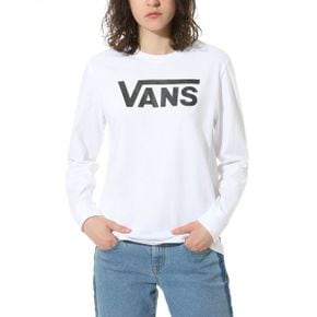 3512977 Vans 밴 WM FLAYING V CLASSIC LS BF - 맨투맨 화이트