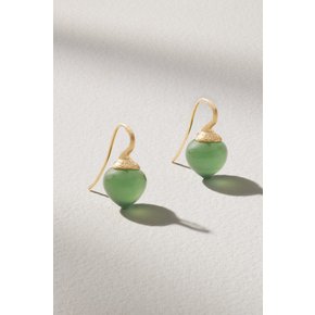 Dew Drops Small 18-karat Gold Serpentine Earrings 그린