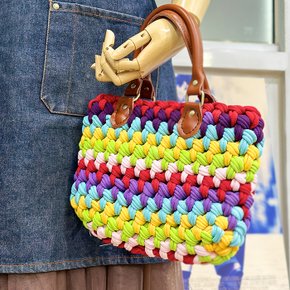 양말목 레인보우 토트백 핸드백 만들기diy 뜨개 가방