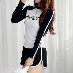 비치웨어 슬림핏 액트 배색 래쉬가드 2컬러 수영복 긴팔 상의 물놀이 바캉스 여.._P366140755