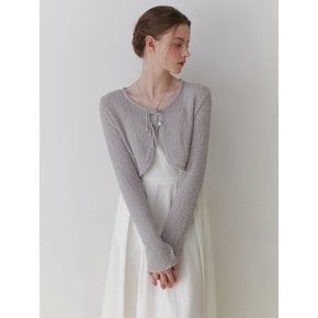 Fuzzy bolero cardigan (gray)