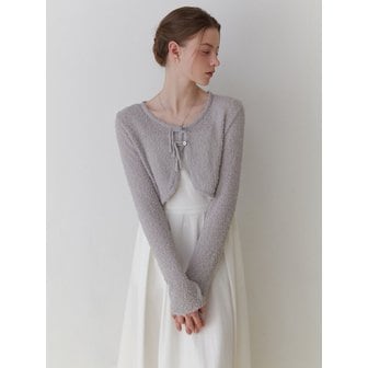 리엘 Fuzzy bolero cardigan (gray)