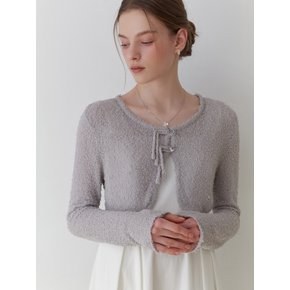 Fuzzy bolero cardigan (gray)