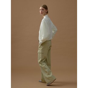 COTTON POCKET CARGO PANTS (natural green)