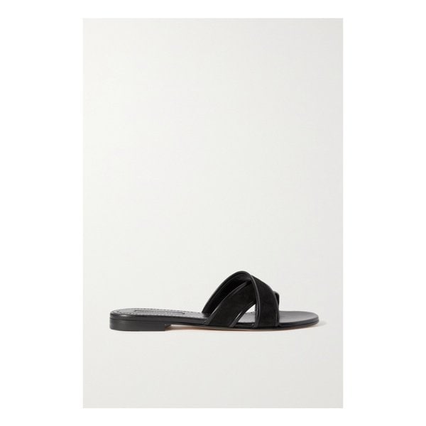 Ifneta Suede And Leather Slides 블랙 6630340696543414