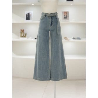 듀엘 [여주점] 여성 와이드핏 벨티드 데님 팬츠 (L261PSA405)