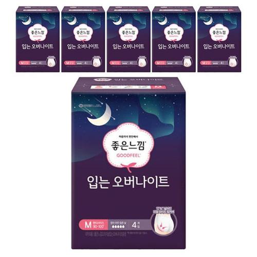 좋은느낌 입는 오버나이트 중형 4입 x 6팩(1)