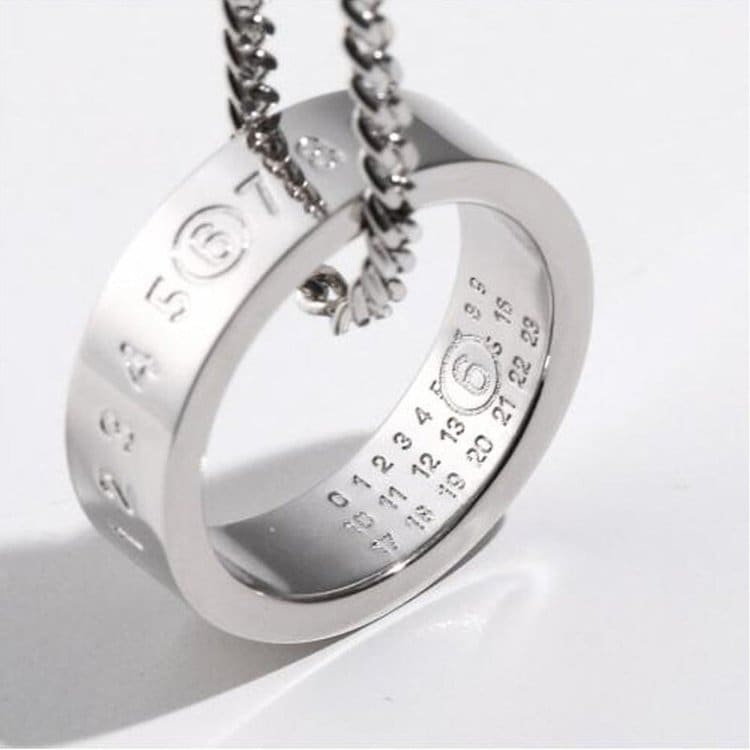 MM6｜ (SM7VG0057 SV0310 951) Buy MM6 Maison Margiela Metal Tripple Logo Ring 'Polished
