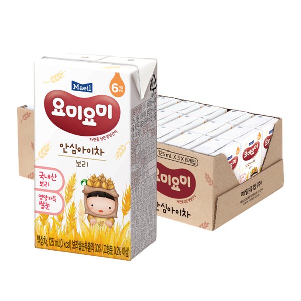 요미요미 안심아이차 보리 125mlx24팩