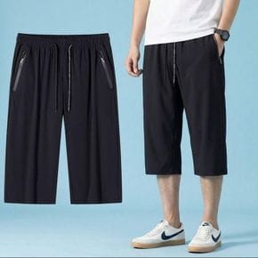 쿨링반바지 남자여름바지 냉감 7부 남성 3color 바지 밴딩 아이스 여