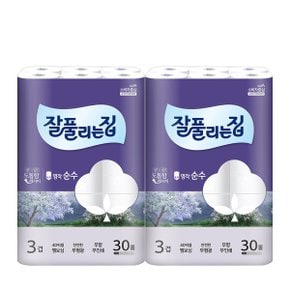 촉감좋은 잘풀리는집 명작순수3겹 30m 30롤 X 2