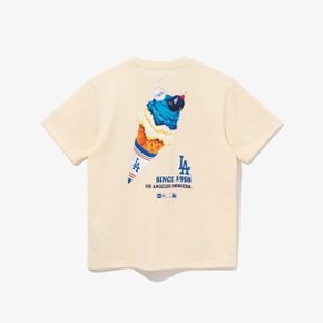[키즈] MLB LA 다저스 홈 치어링 아이스크림 티셔츠 펄드 아이보리 14310278