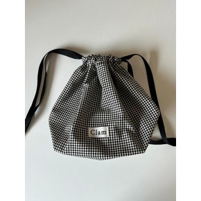 string pouch _ Gingham check