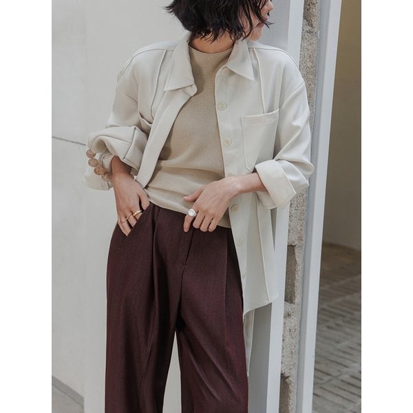 로우트윌 핀턱 벨트 셔츠자켓