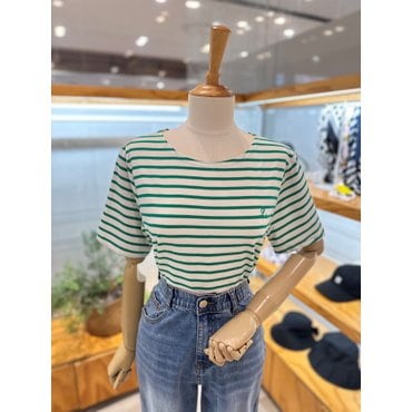 레코브 자수 스트라이프 티셔츠(LC41E8ST045A)