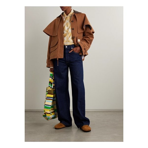 캐롤린 케이프 이펙트 코튼 캔버스 재킷 카멜 46376663162873825