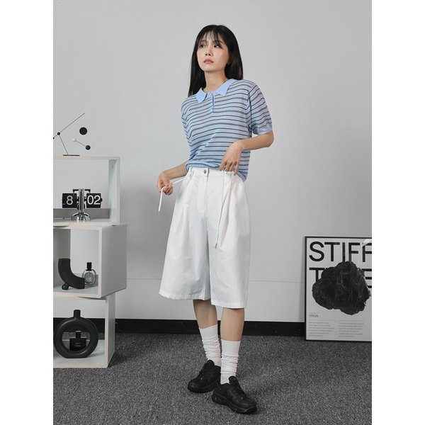 자르모 핀턱 버뮤다 팬츠 DDP0156