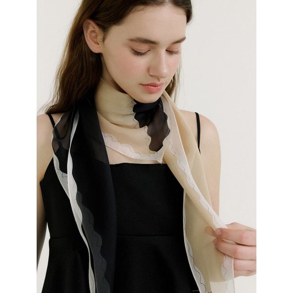 샤인 쉬폰 실크 스카프 (2 color)