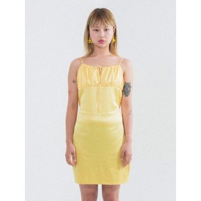 SHIRRING SLIP MINI DRESS_YELLOW